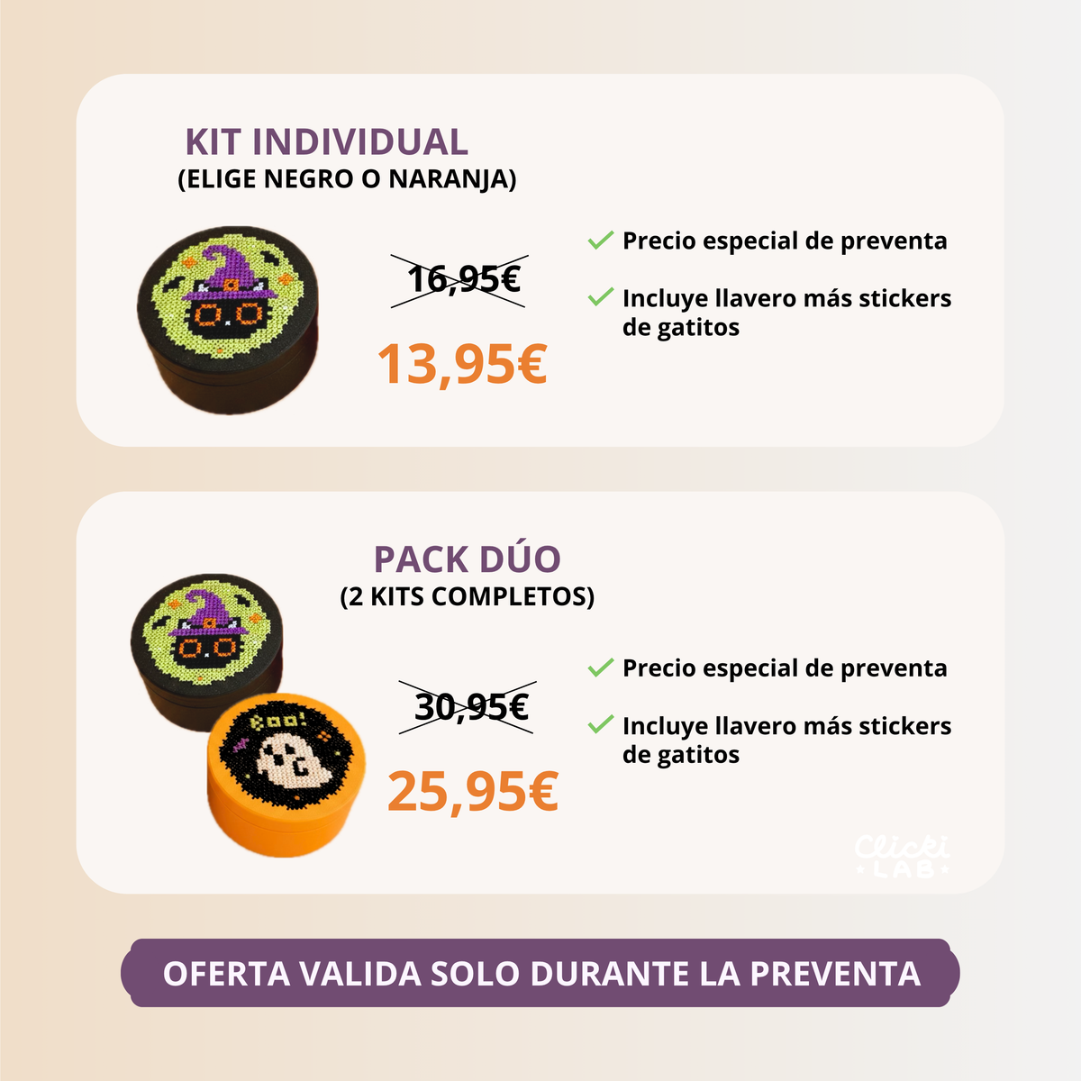 🎃 Kit Punto de Cruz ‧ Edición | Halloween PREVENTA